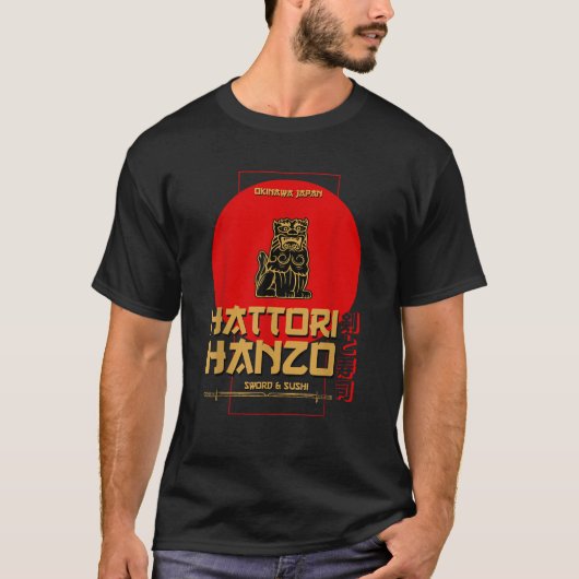 Hattori Hanzo Sword Sushi ein perfekter Samurai-Fa T-Shirt (Vorderseite)