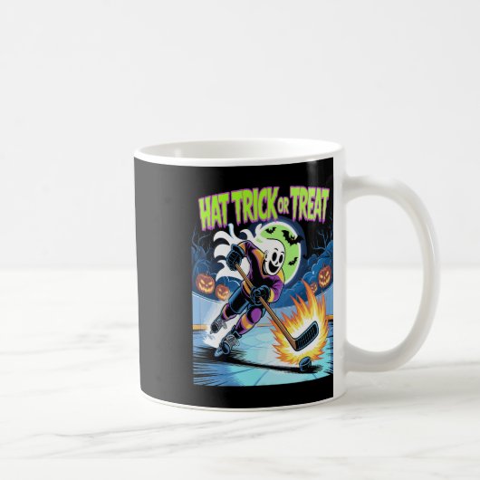 Hattrick oder Streich Funny Eishockey-Geist Hallow Kaffeetasse (Rechts)