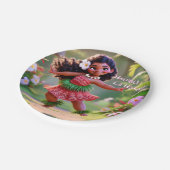 Hauʻoli Hula Prinzessin Pappteller (Schrägansicht)