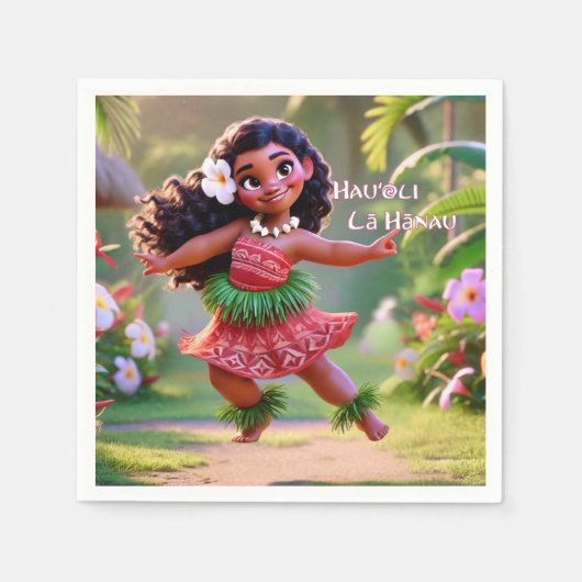 Hauʻoli Hula Prinzessin Serviette (Vorderseite)