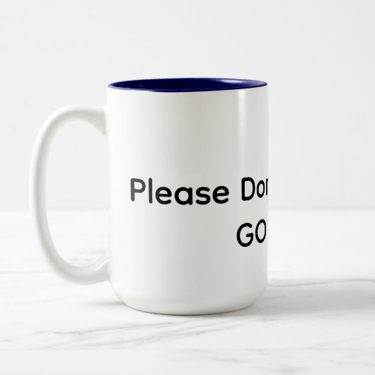 Hau ab! zweifarbige tasse (Links)