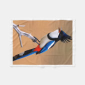 Haubenblauer und roter Vogel auf Zweig-Fleece-Deck Fleecedecke (Vorderseite (Horizontal))