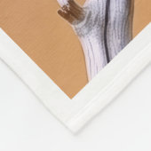 Haubenblauer und roter Vogel auf Zweig-Fleece-Deck Fleecedecke (Ecke)