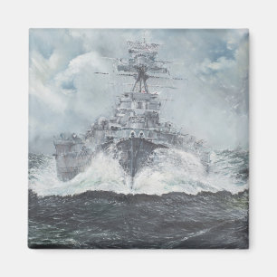 Haubenköpfe für Bismarck 23rdMay 1941. 2014 Magnet