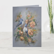 Haubenmeise 18 x 23cm Geburtstags-