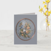 Haubenmeisen - handgemalt karte (Gelbe Blume)