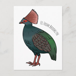 Haubenwachtel-Vogel-Cartoonillustration Postkarte