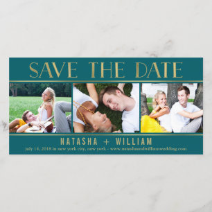 Hauch von Gold EDITABLE COLOR Collage Save-The-Dat Save The Date