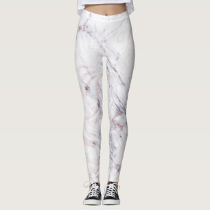 Hauch von Rosa Weiß Grauer Marmor Schwung Chic Tre Leggings