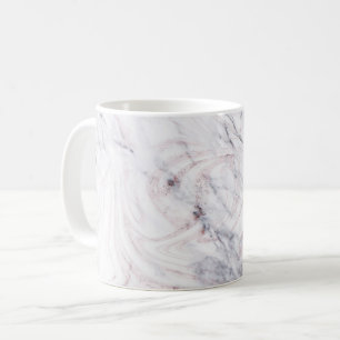 Hauch von Rose Weißer und Grauer Marmor Wirbel Chi Kaffeetasse