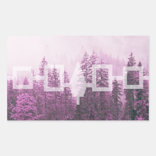 Haudenounee Misty Forest Flag Rechteckiger Aufkleber (Vorderseite)