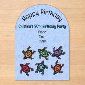 Haufen farbenfrohe Abstrakte Schildkröten Blauer G Acryleinladungen (Vorderseite)