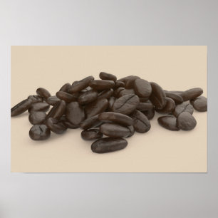 Haufen gerösteter Kaffeebohnen Poster