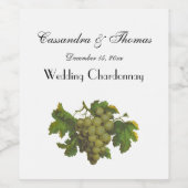 Haufen grüne Trauben Tütenfarbe Hintergrund Weinetikett (Einzelnes Label)