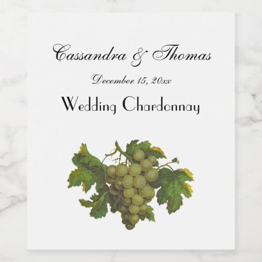 Haufen grüne Trauben Tütenfarbe Hintergrund Weinetikett (Einzelnes Label)