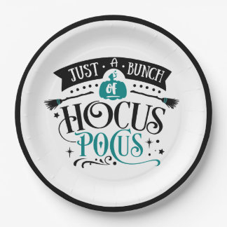 Haufen Hocus Pocus Halloween Typografie AQUAMARIN Pappteller