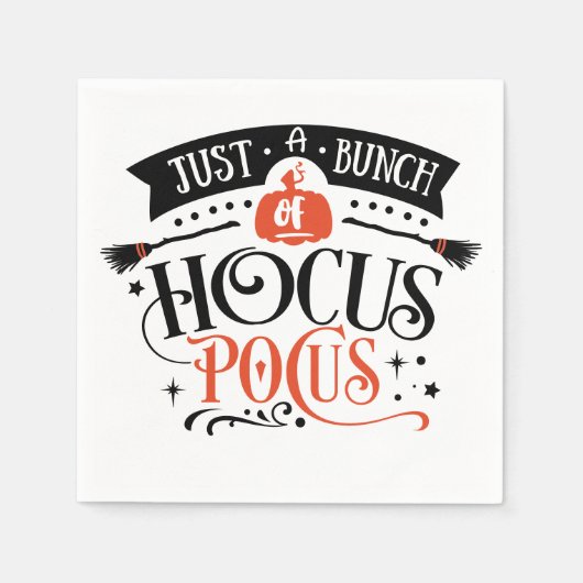 Haufen Hocus Pocus Halloween Typografie Napkins Serviette (Vorderseite)