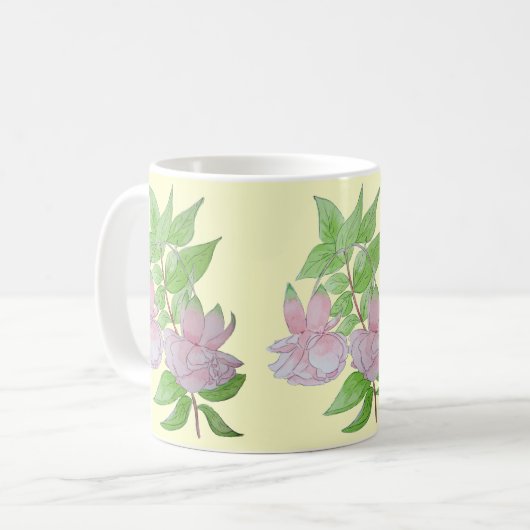 Haufen hübscher, rosa Fuchsien-Blume Kaffeetasse (Vorderseite Links)