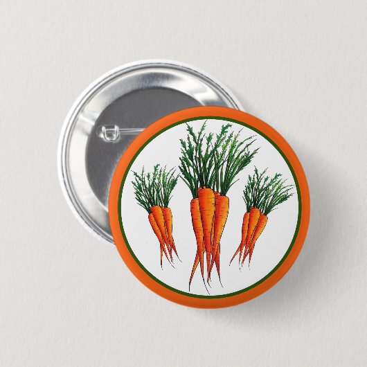 Haufen Karotten Orange Gemüsegarten Veggie Garten Button (Vorne & Hinten)