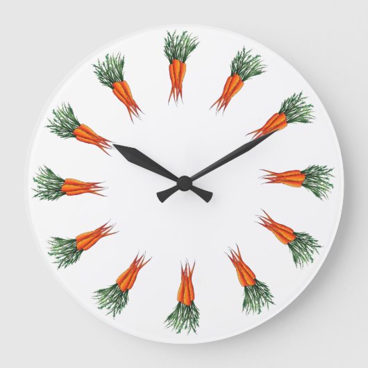 Haufen Karotten Orange Gemüsegarten Veggie Garten Große Wanduhr (Vorderseite)