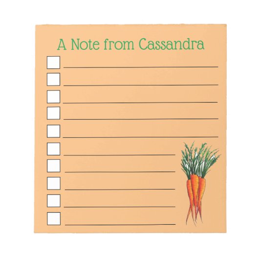 Haufen Karotten Orange Gemüsegarten Veggie Garten Notizblock (Vorderseite)