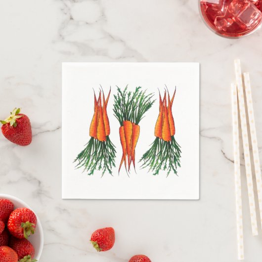 Haufen Karotten Orange Gemüsegarten Veggie Garten Serviette (Beispiel)