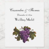 Haufen Lila Traubenfarben Hintergrund Weinetikett (Einzelnes Label)