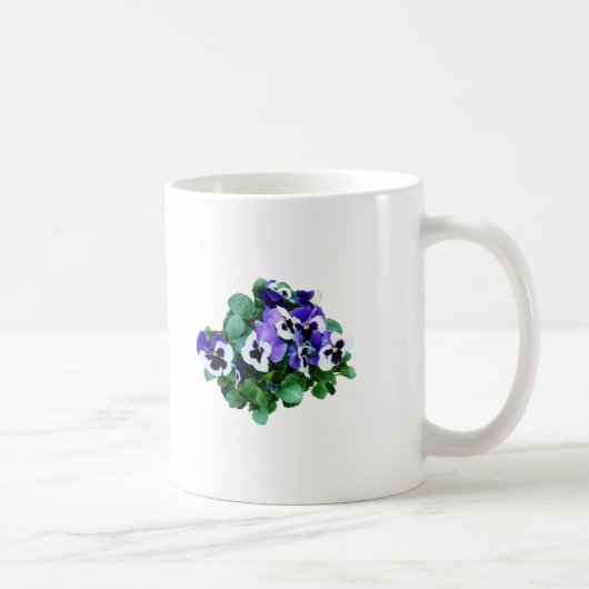 Haufen Lila und weiße Stiefmütterchen Kaffeetasse (Rechts)
