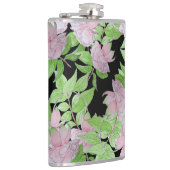 Haufen von hübsch rosa Blume und Blütenblättern Flachmann (Rechts)