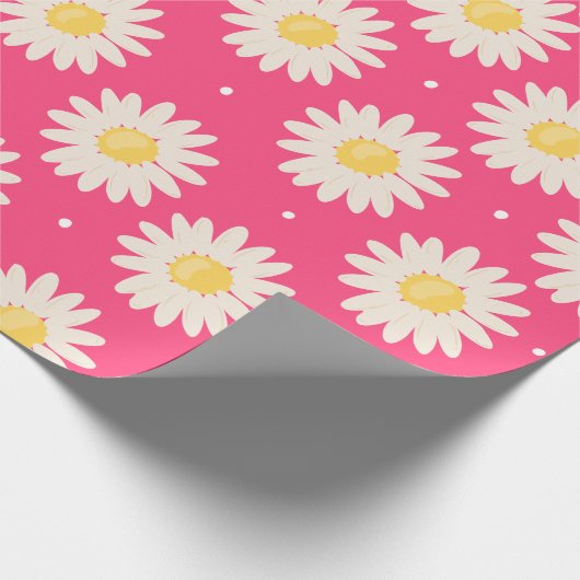 Haufen weißer Milchmuster im rosa Hintergrund Geschenkpapier (Ecke)