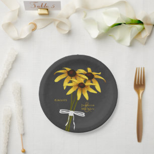 Haufen Wildblumen Black Mit Augen Susan Hochzeit Pappteller