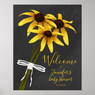 Haufen Wildblumen Schwarze Mit Augen Susan Babydus Poster