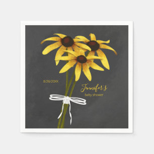 Haufen Wildblumen Schwarze Mit Augen Susan Babydus Serviette