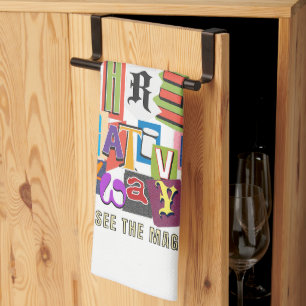 Häufig lachen - Positives Typografie Zitat Design Geschirrtuch