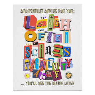 Häufig lachen - Positives Typografie Zitat Design  Poster