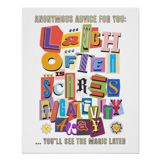 Häufig lachen - Positives Typografie Zitat Design Poster (Vorderseite)