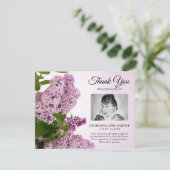 Häufig Lilac Floral Beerdigung Dankeskarte (Stehend Vorderseite)