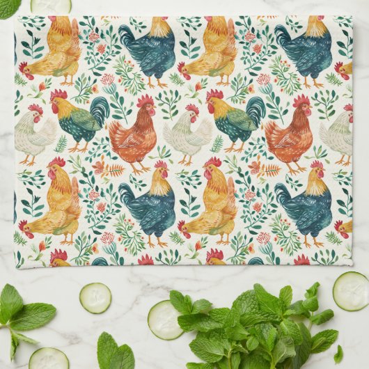 Häufig und Blume Geschirrtuch (Gefaltet)