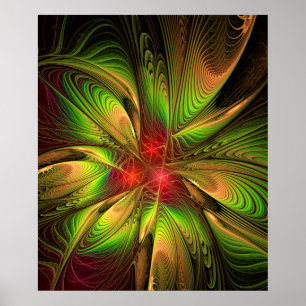 Häufig und Zärtlichkeit Fraktal Fantasy-Blume Poster