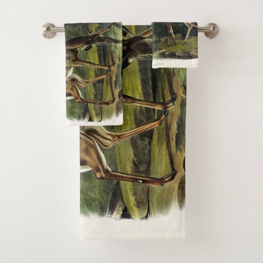 Häufig (Weißschwanz) Hirsche - Audubon-Quadrupeds Badhandtuch Set (Insitu)