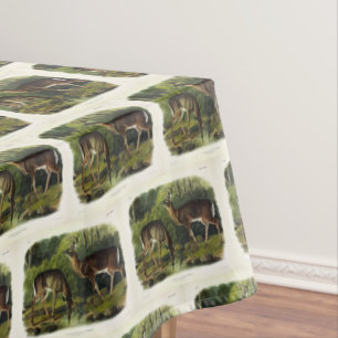 Häufig (Weißschwanz) Hirsche - Audubon-Quadrupeds Tischdecke