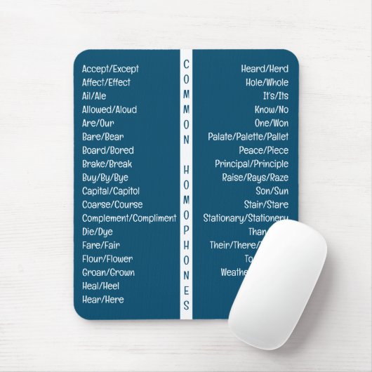 Häufige Homophone Englische Rechtschreibreferenz Mousepad (Mit Mouse)