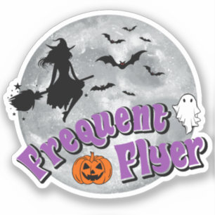 Häufiger Flyer Halloween Rotzspieß Broomstick Aufkleber