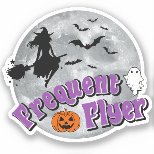 Häufiger Flyer Halloween Rotzspieß Broomstick Aufkleber (Vorderseite)