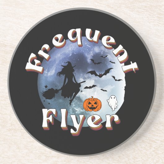 Häufiger Flyer Halloween Rotzspieß Broomstick Getränkeuntersetzer (Vorne)