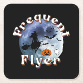 Häufiger Flyer Halloween Rotzspieß Broomstick Rechteckiger Pappuntersetzer (Vorderseite)
