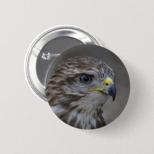 Häufiges Bussard-Portrait Button (Vorne & Hinten)