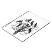 Häufiges Design der schwarzen, raven Crow-Uhr-Stru Notizblock (Linke Seite)