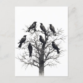 Häufiges Design der schwarzen, raven Crow-Uhr-Stru Postkarte