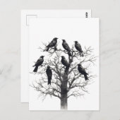 Häufiges Design der schwarzen, raven Crow-Uhr-Stru Postkarte (Vorne/Hinten)